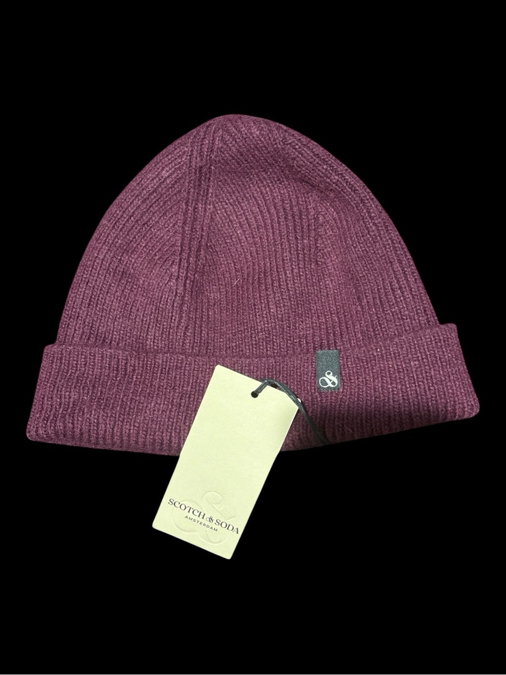 Scotch & Soda Maroon Rib Knit Beanie